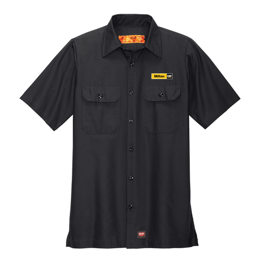 Milton Cat Men's Short Sleeve Solid Ripstop Shirt